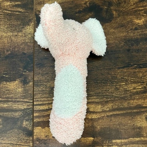 Mud Pie Pink Terry Cloth Elephant Plush Rattle - Picture 1 of 6